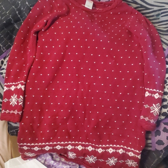 Red and white ❄snowflake sweater dress - Picture 2 of 3
